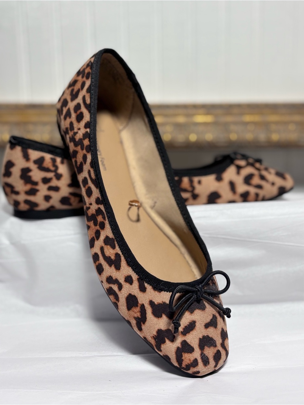 Girls leopard print ballet flats